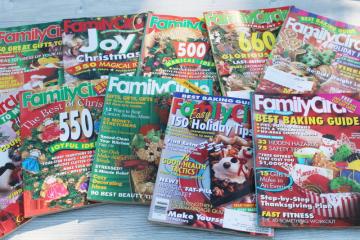 catalog photo of 1990s vintage Family Circle Christmas magazines lot, baking, holiday recipes, ads! 